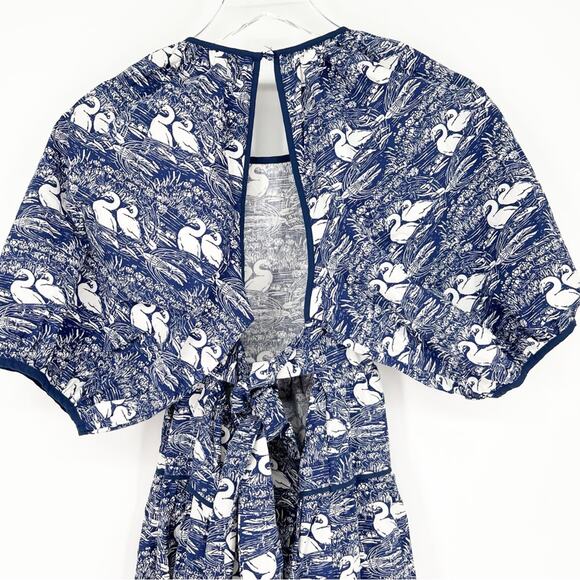 NWT Laura Ashley x Urban Outfitters Swan Puff Sleeve Mini Dress XS - Picture 5 of 8